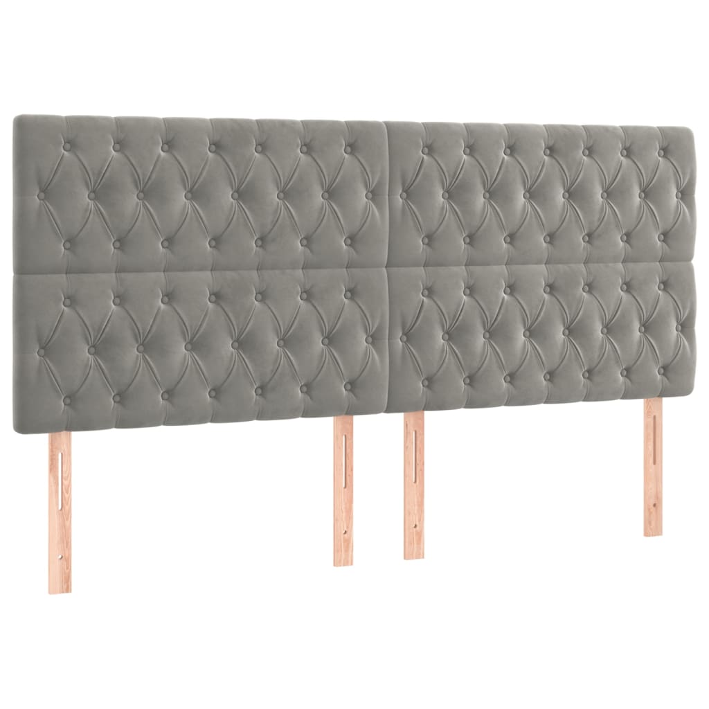 Okvir za krevet s uzglavljem svjetlosivi 180x200 cm baršunasti