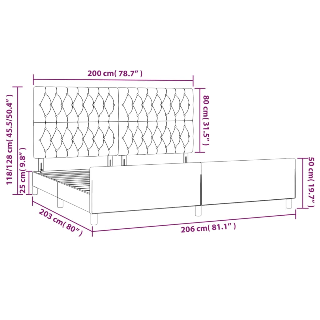 Okvir za krevet bez madraca svjetlosivi 200 x 200 cm baršunasti