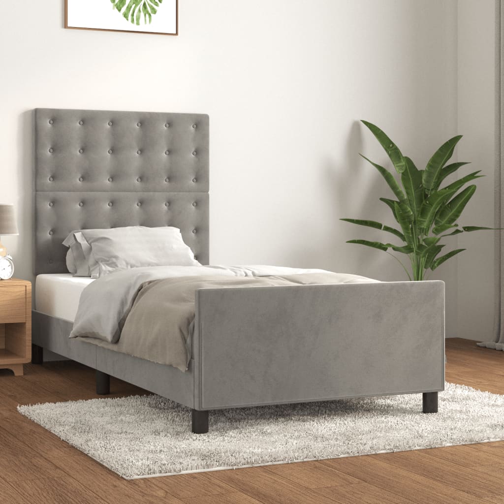 Okvir za krevet bez madraca svjetlosivi 80x200 cm baršunasti