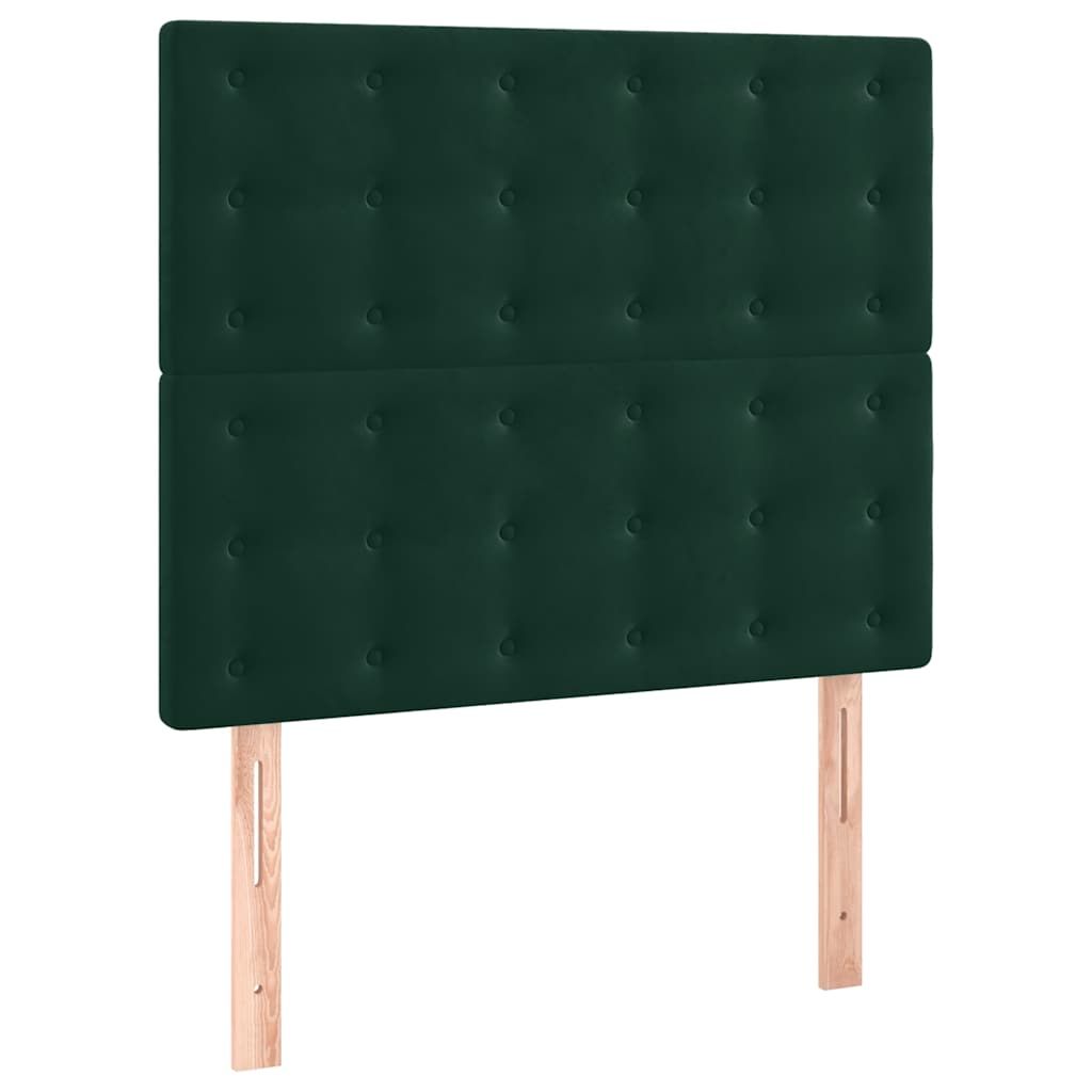 Okvir za krevet bez madraca tamnozeleni 90x190 cm baršunasti