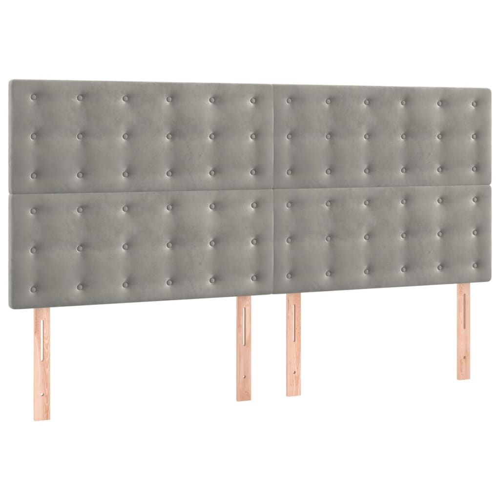 Okvir za krevet bez madraca svjetlosivi 140 x 190 cm baršunasti