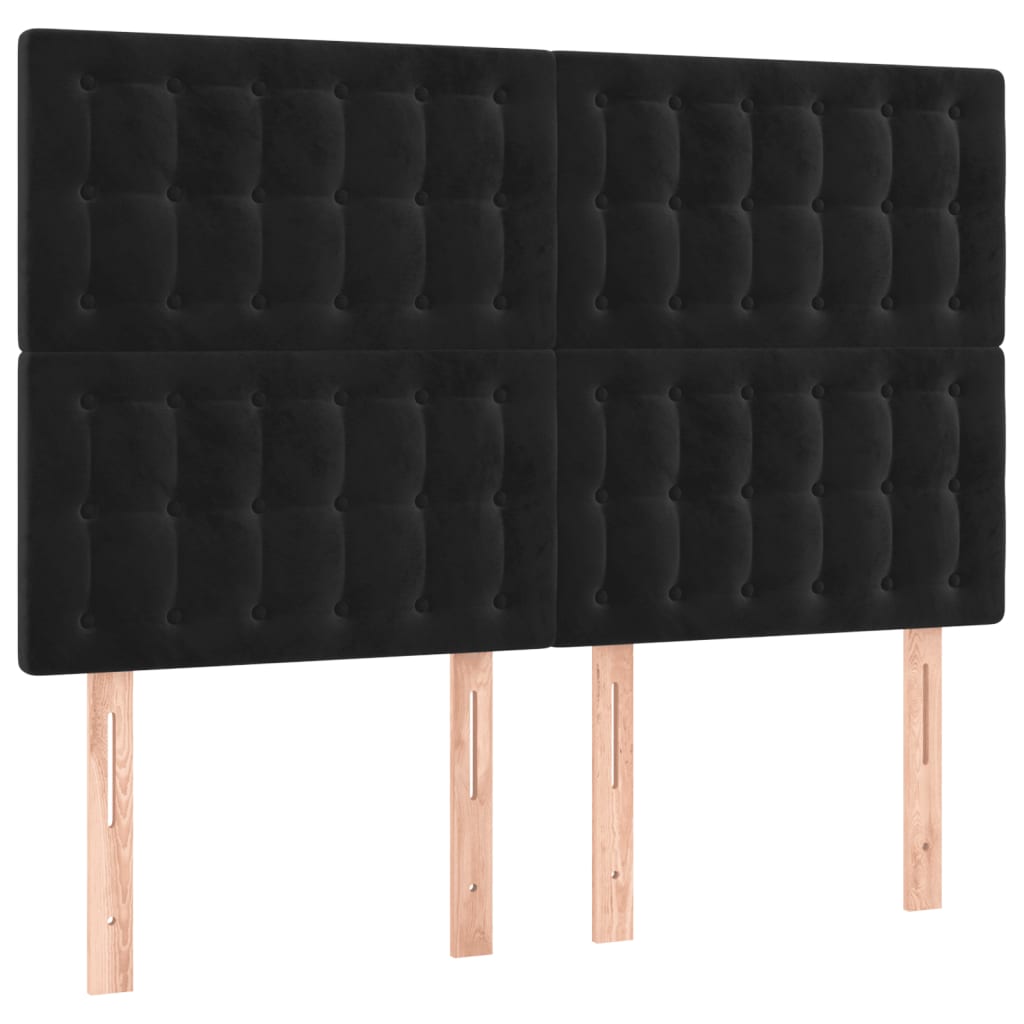 Okvir za krevet bez madraca crni 140 x 190 cm baršunasti