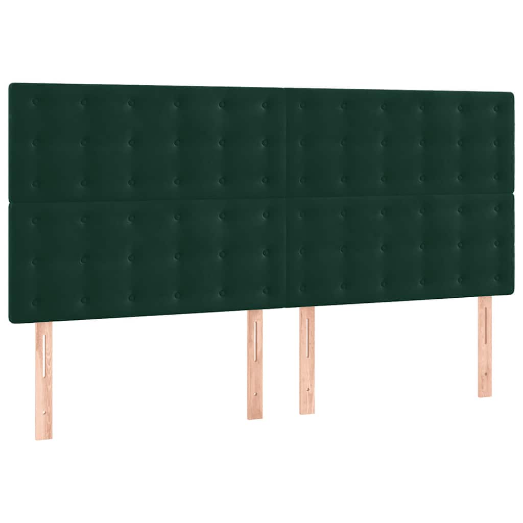 Okvir za krevet bez madraca tamnozeleni 140x190 cm baršunasti