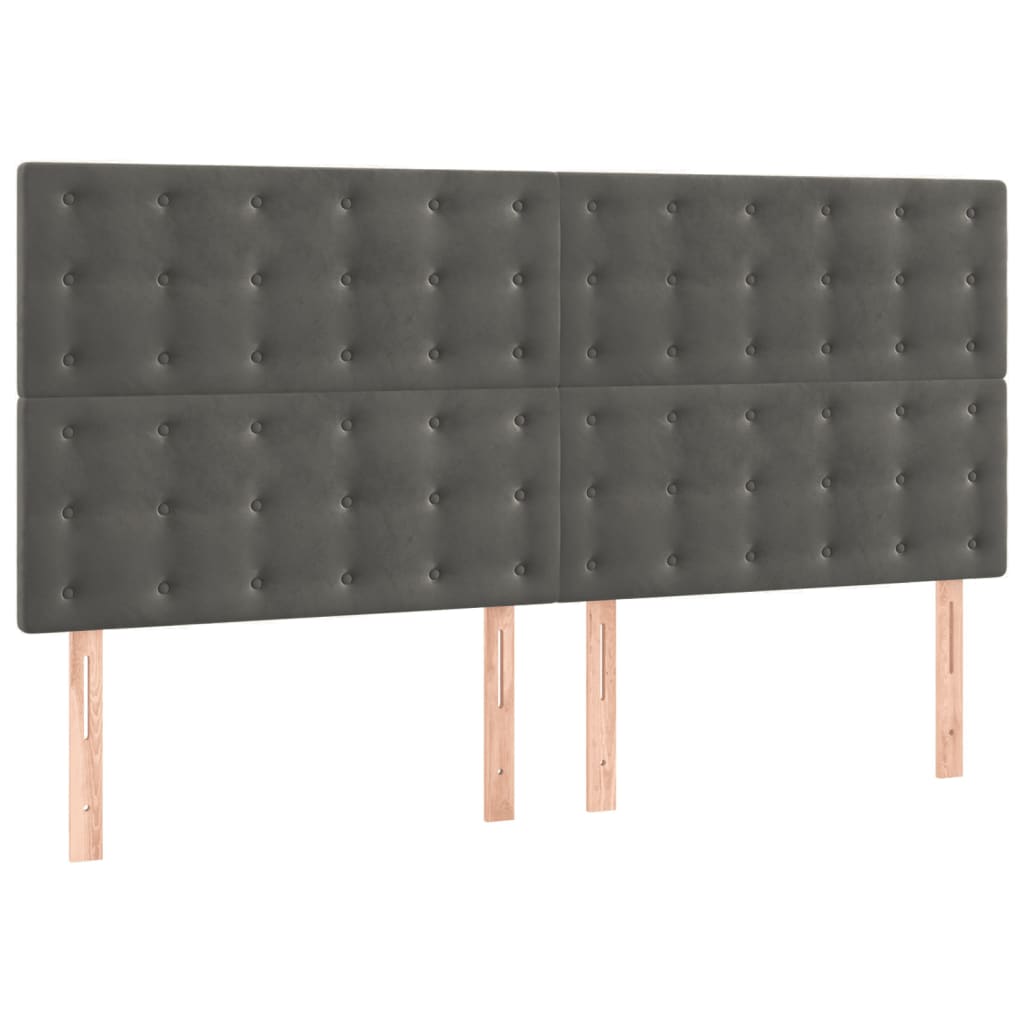 Okvir kreveta bez madraca tamnosivi 140 x 200 cm baršunasti