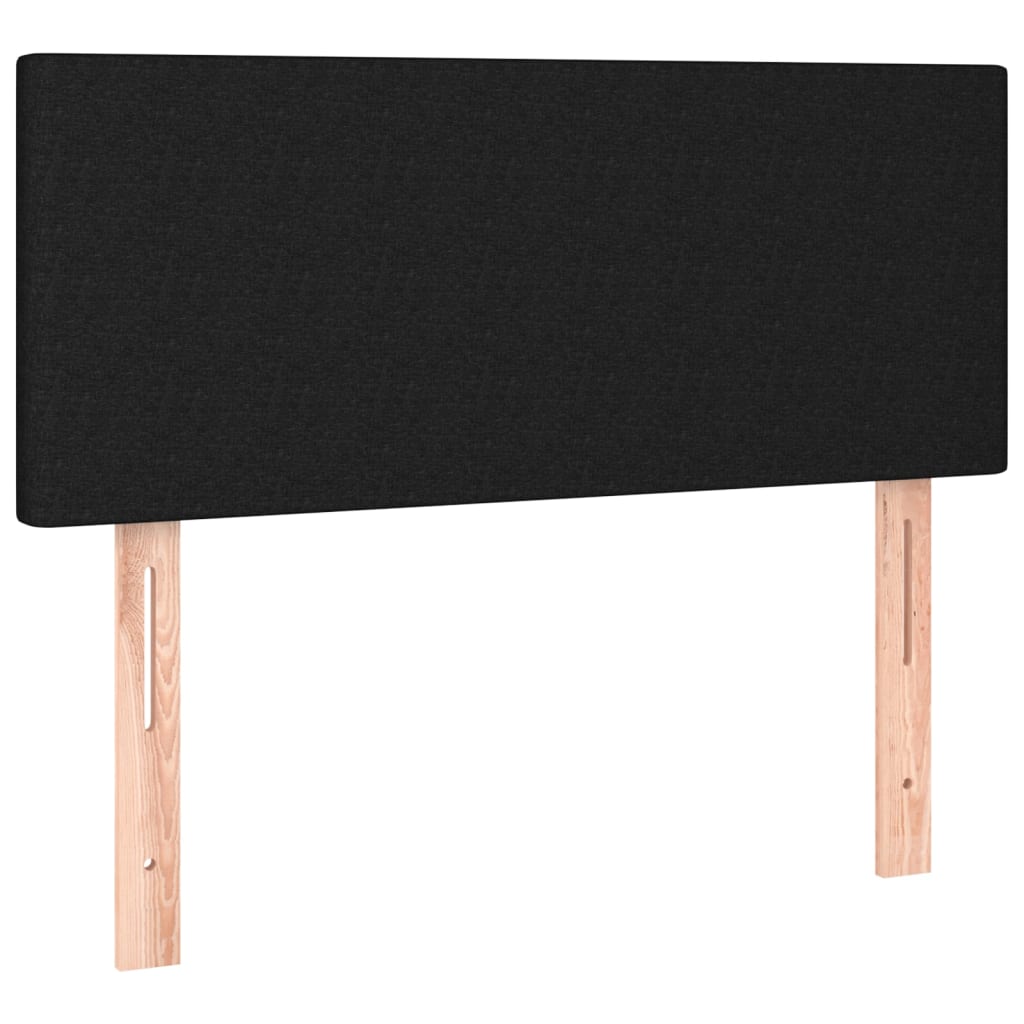 Krevet s oprugama i madracem crni 90x200 cm od tkanine