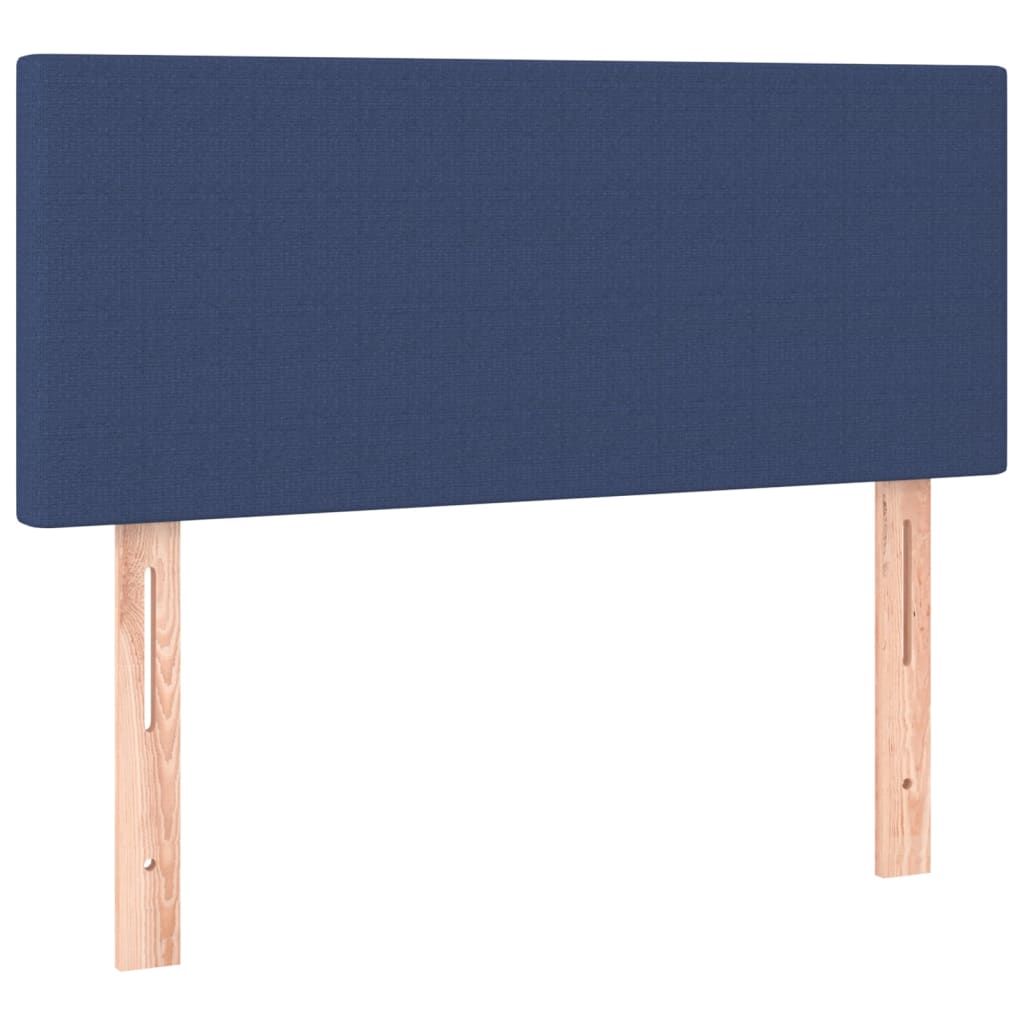 Krevet s oprugama i madracem plavi 90 x 200 cm od tkanine