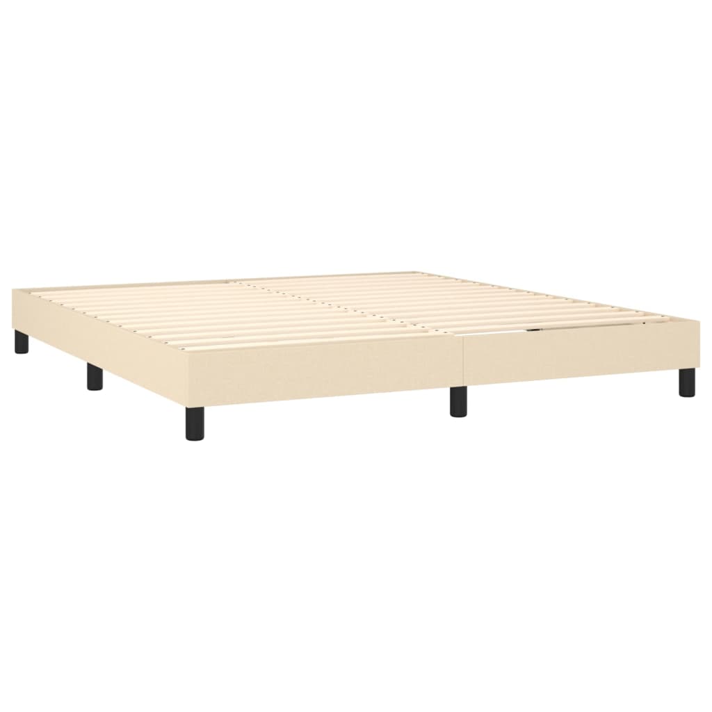Krevet s oprugama i madracem krem 160x200 cm od tkanine