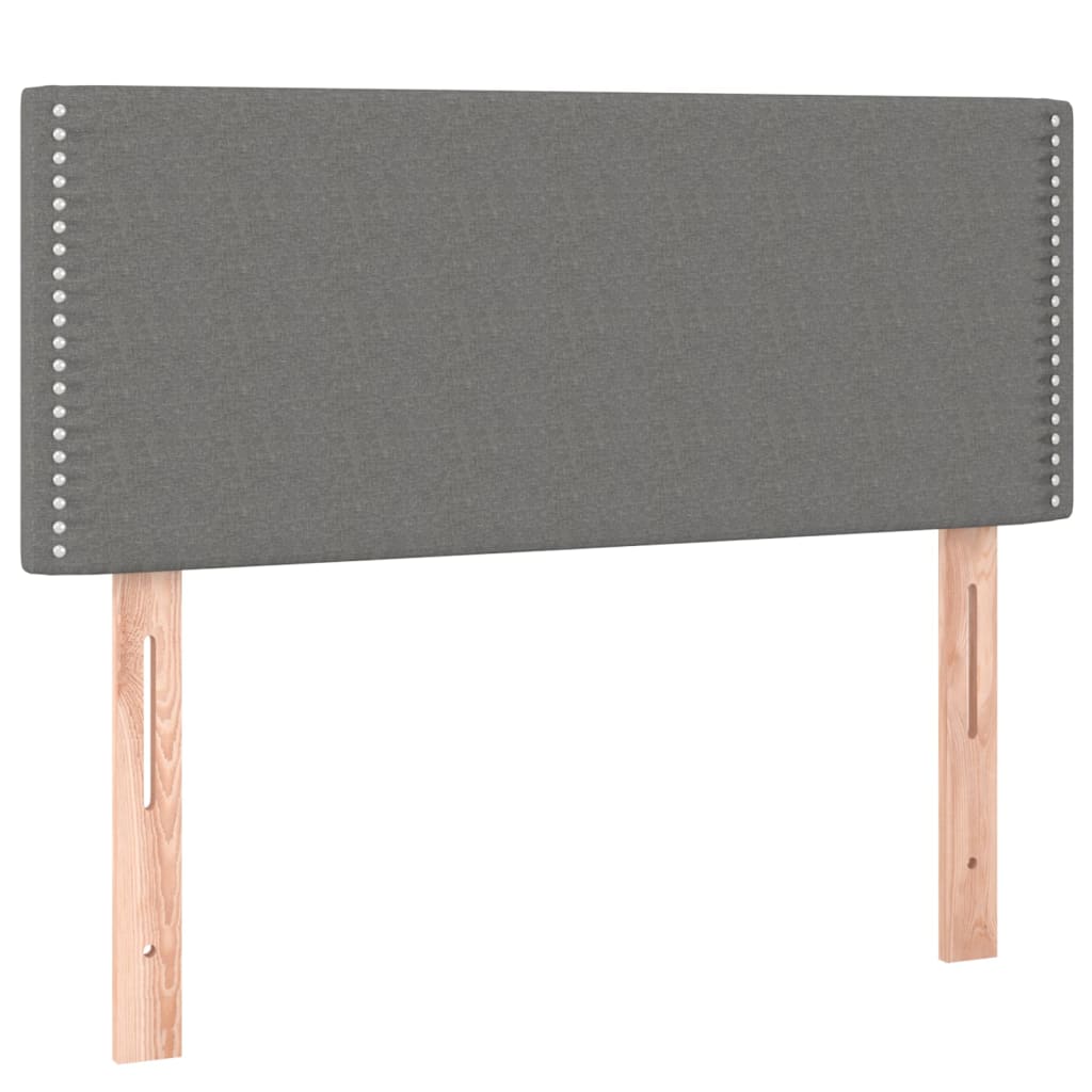 Krevet s oprugama i madracem tamnosivi 90x200 cm od tkanine