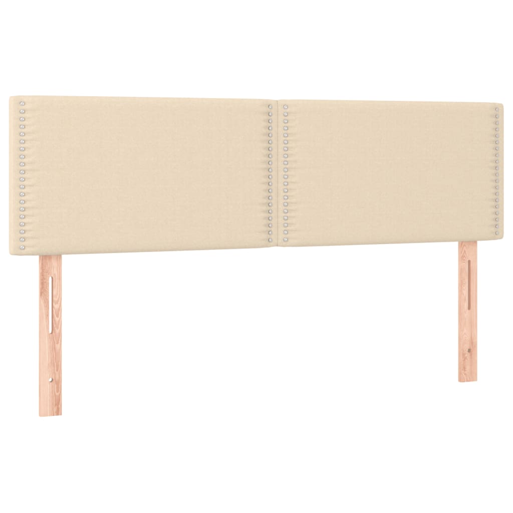 Krevet s oprugama i madracem krem 140 x 190 cm od tkanine