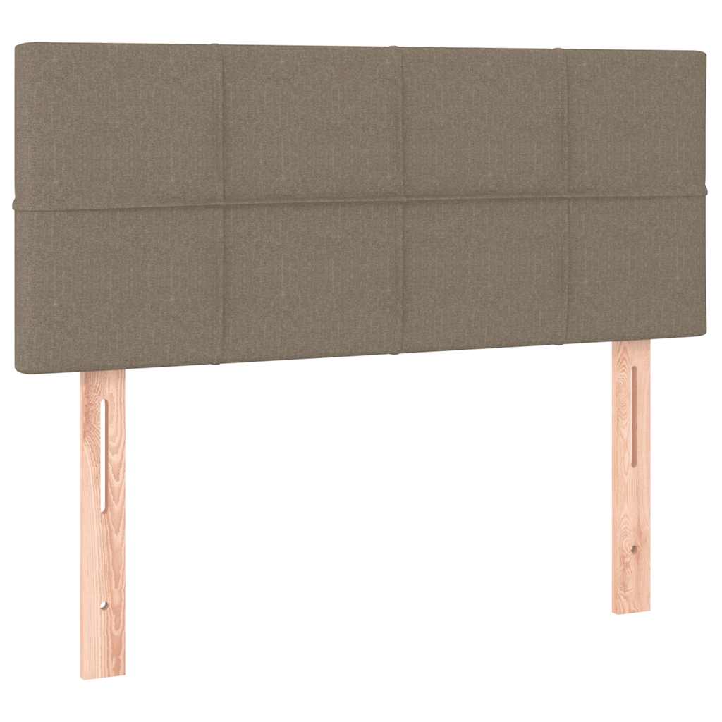 Krevet s oprugama i madracem smeđesivi 100 x 200 cm od tkanine