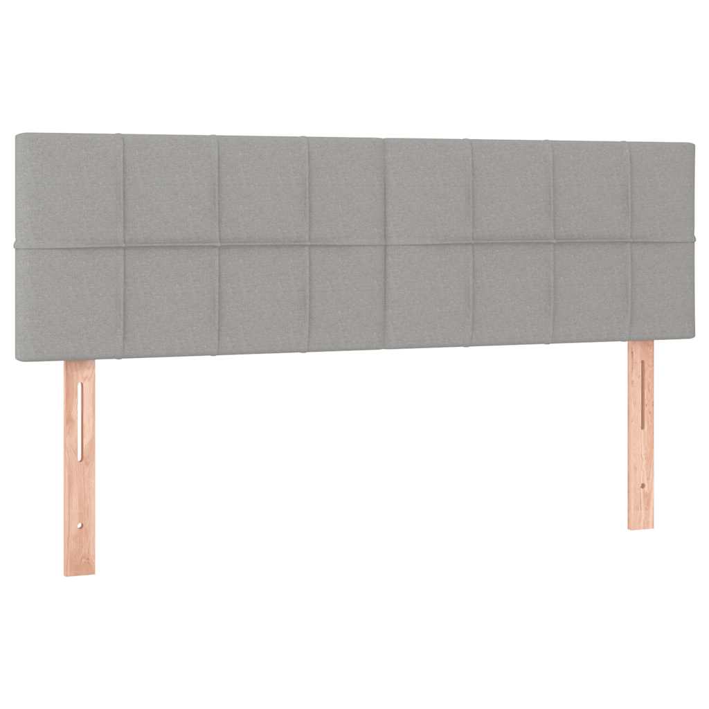 Krevet s oprugama i madracem svjetlosivi 140x190 cm od tkanine