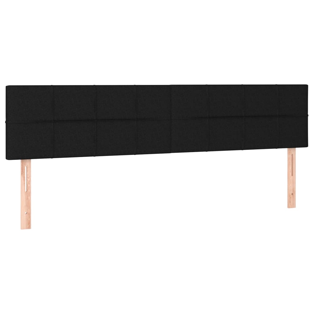 Krevet s oprugama i madracem crni 200x200 cm od tkanine