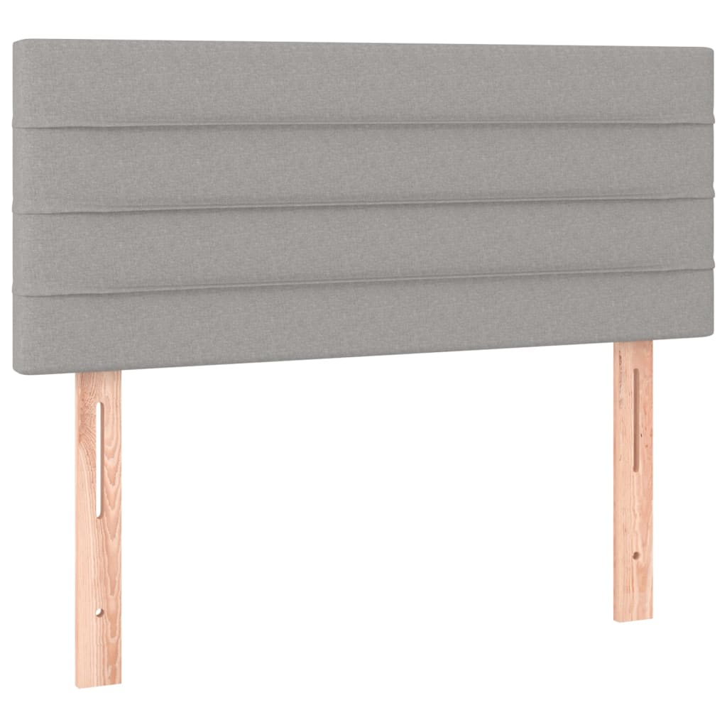 Box spring krevet s madracem svjetlosivi 90x190 cm od tkanine