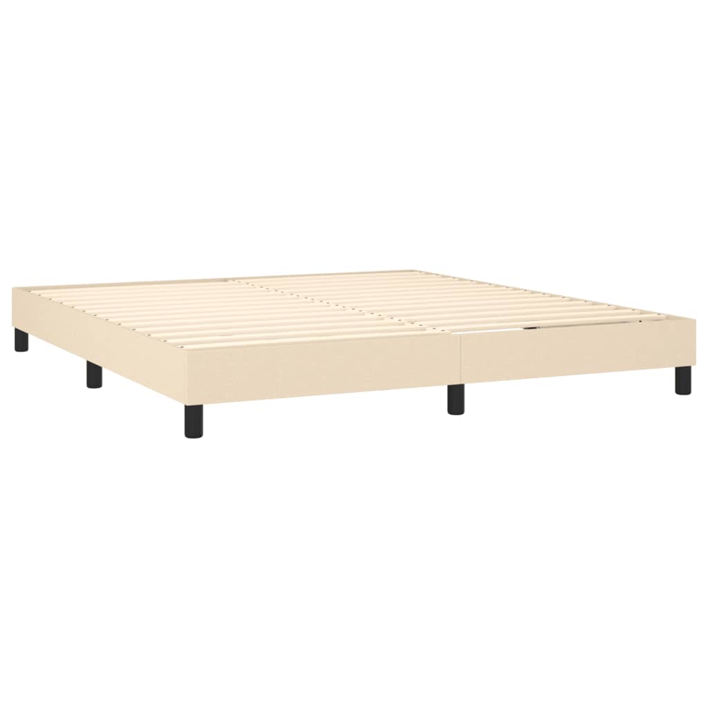 Krevet s oprugama i madracem krem 160x200 cm od tkanine