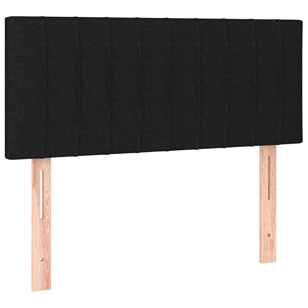 Krevet s oprugama i madracem crni 90x200 cm od tkanine