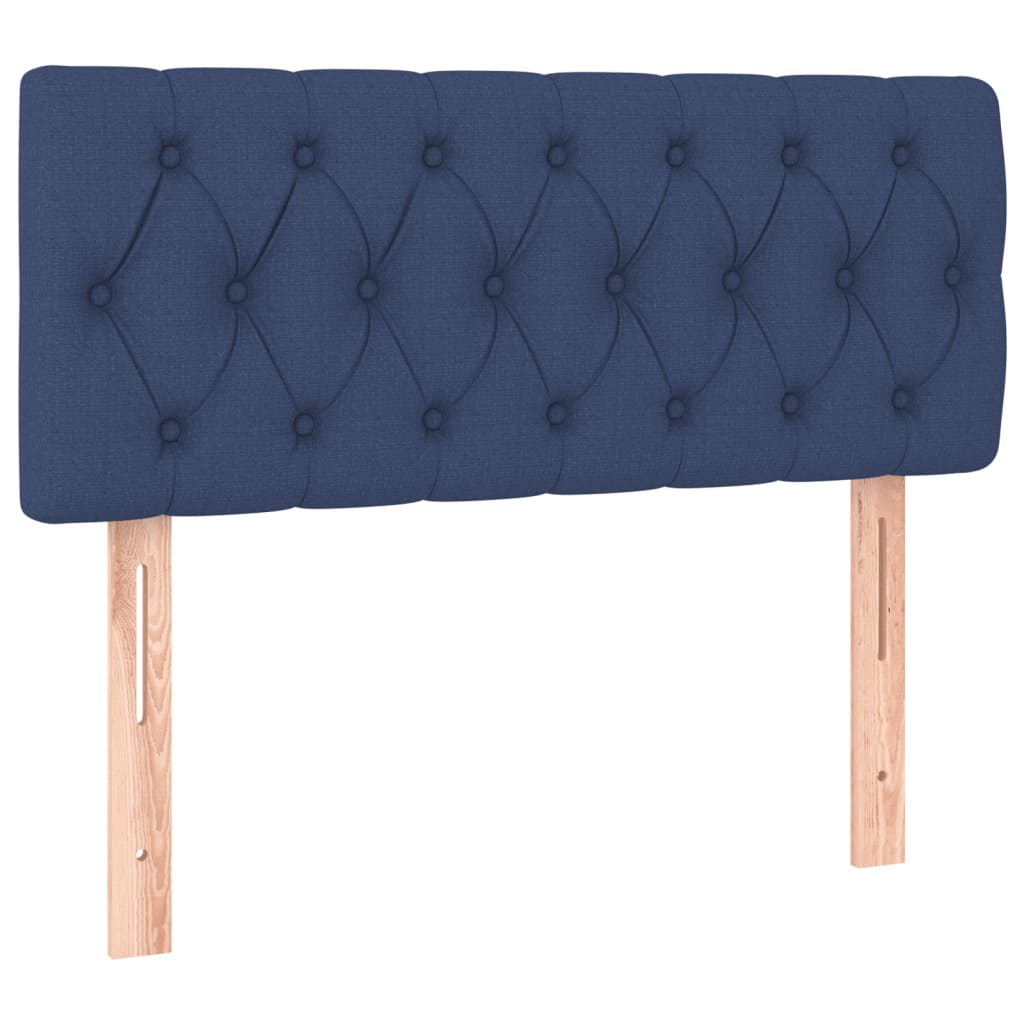 Krevet s oprugama i madracem plavi 90 x 190 cm od tkanine