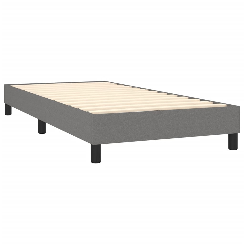 Krevet s oprugama i madracem tamnosivi 100 x 200 cm od tkanine