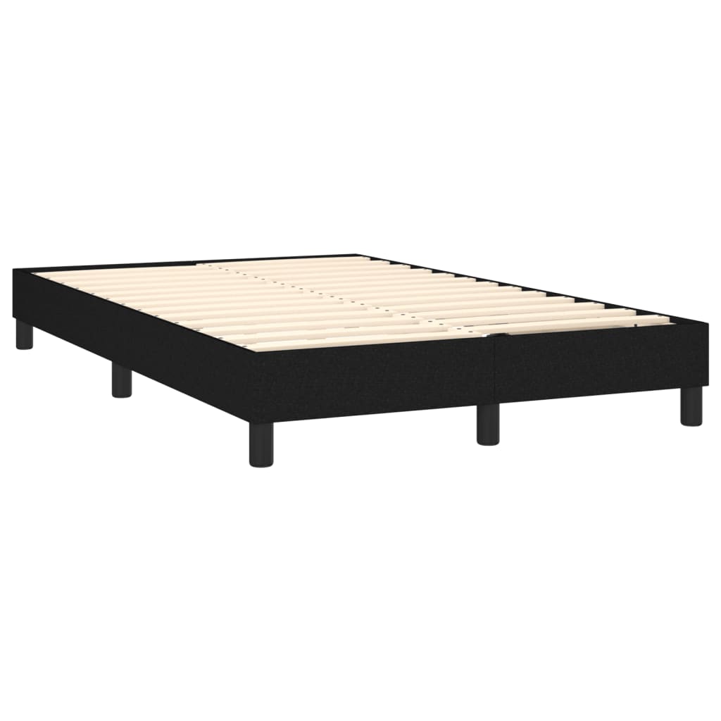 Krevet s oprugama i madracem crni 120 x 200cm od tkanine