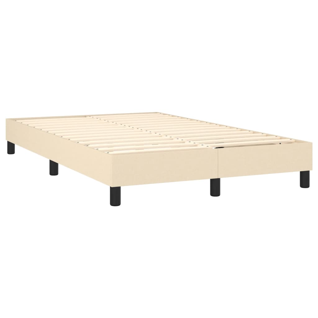 Krevet s oprugama i madracem krem 120 x 200 cm od tkanine