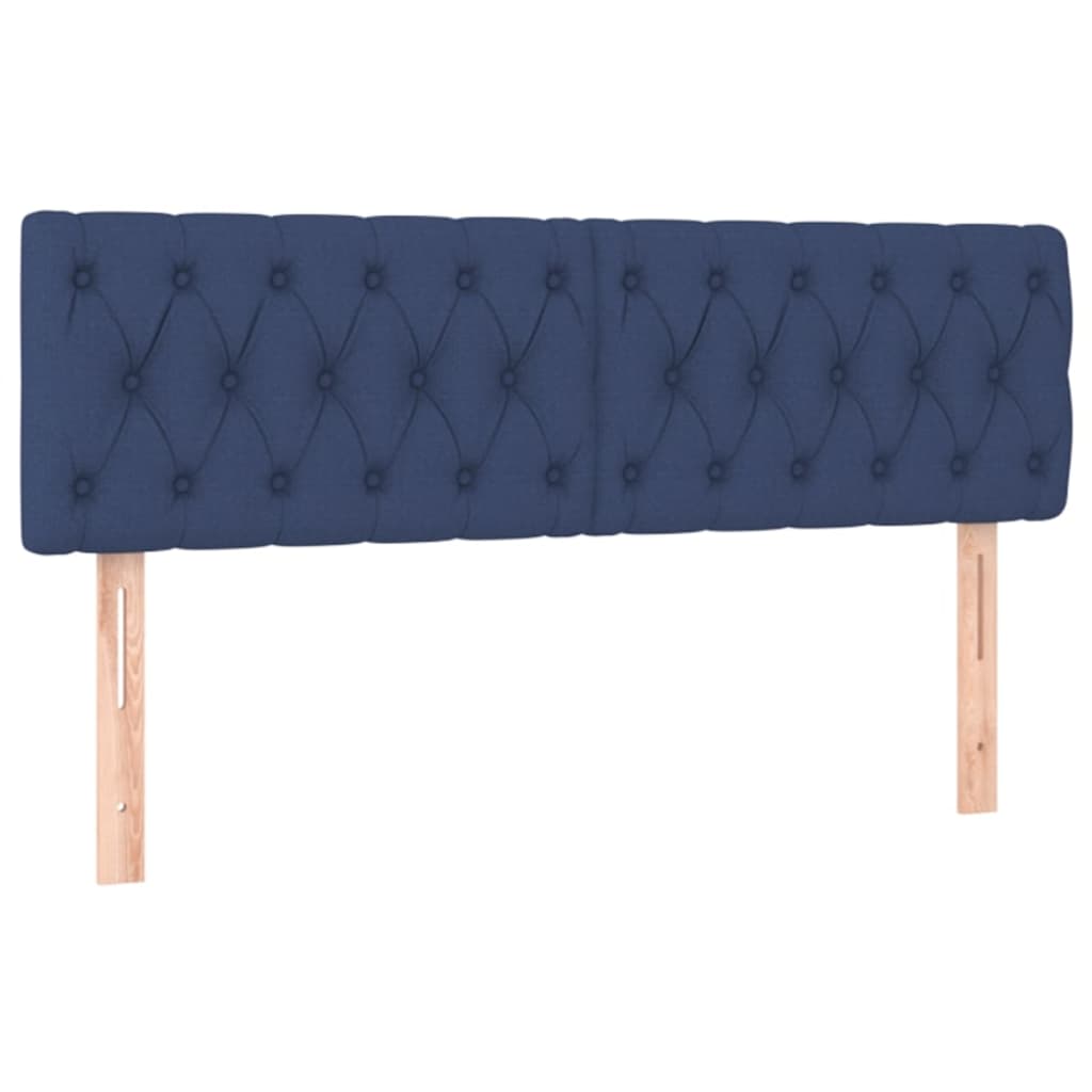 Krevet s oprugama i madracem plavi 140 x 190 cm od tkanine