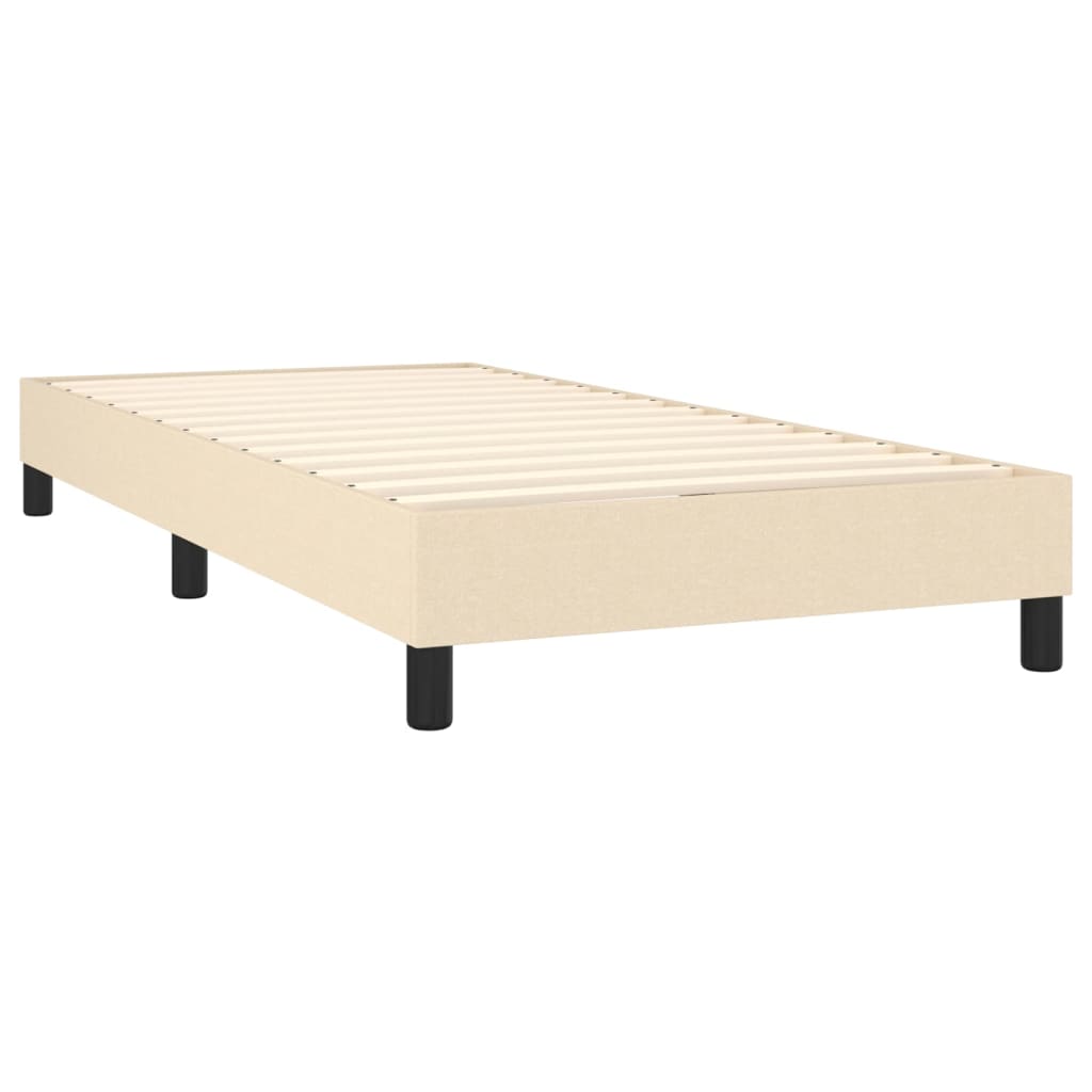 Krevet s oprugama i madracem krem 90 x 200 cm od tkanine