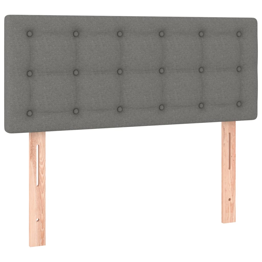 Krevet s oprugama i madracem tamnosivi 100 x 200 cm od tkanine