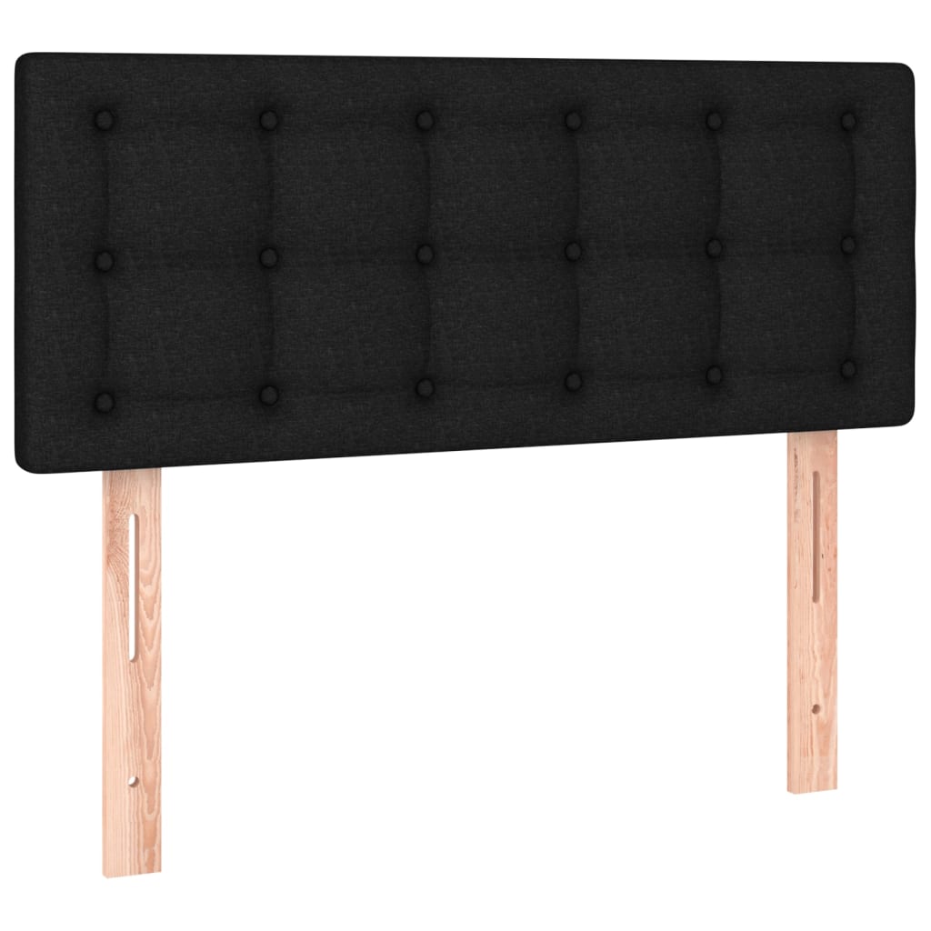 Krevet s oprugama i madracem crni 100 x 200 cm od tkanine