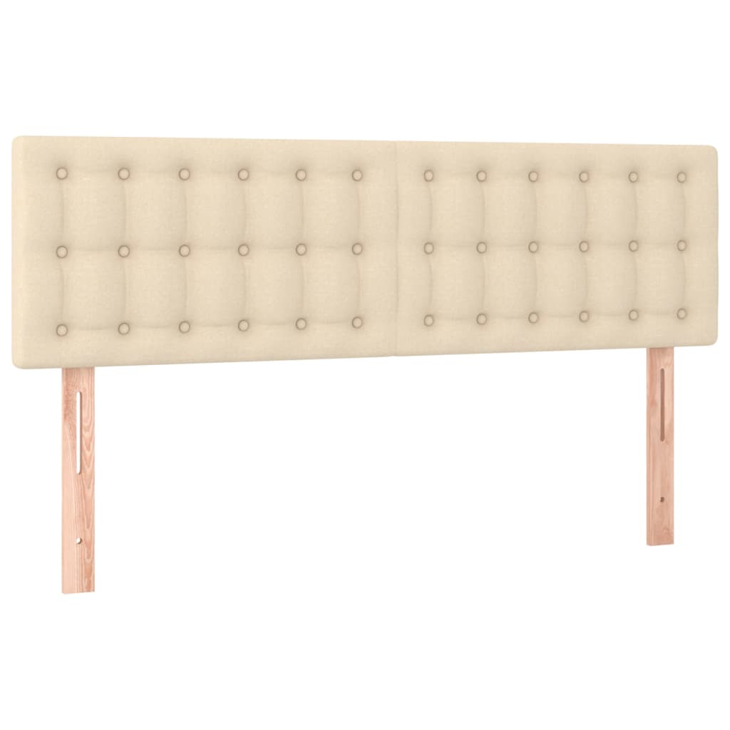 Krevet s oprugama i madracem krem 140 x 190 cm od tkanine