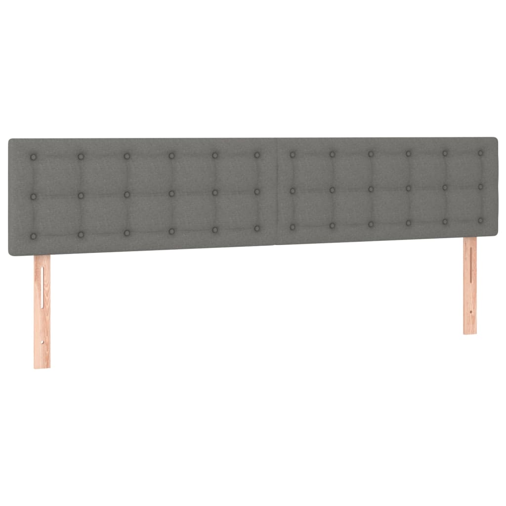 Krevet s oprugama i madracem tamnosivi 200 x 200 cm od tkanine