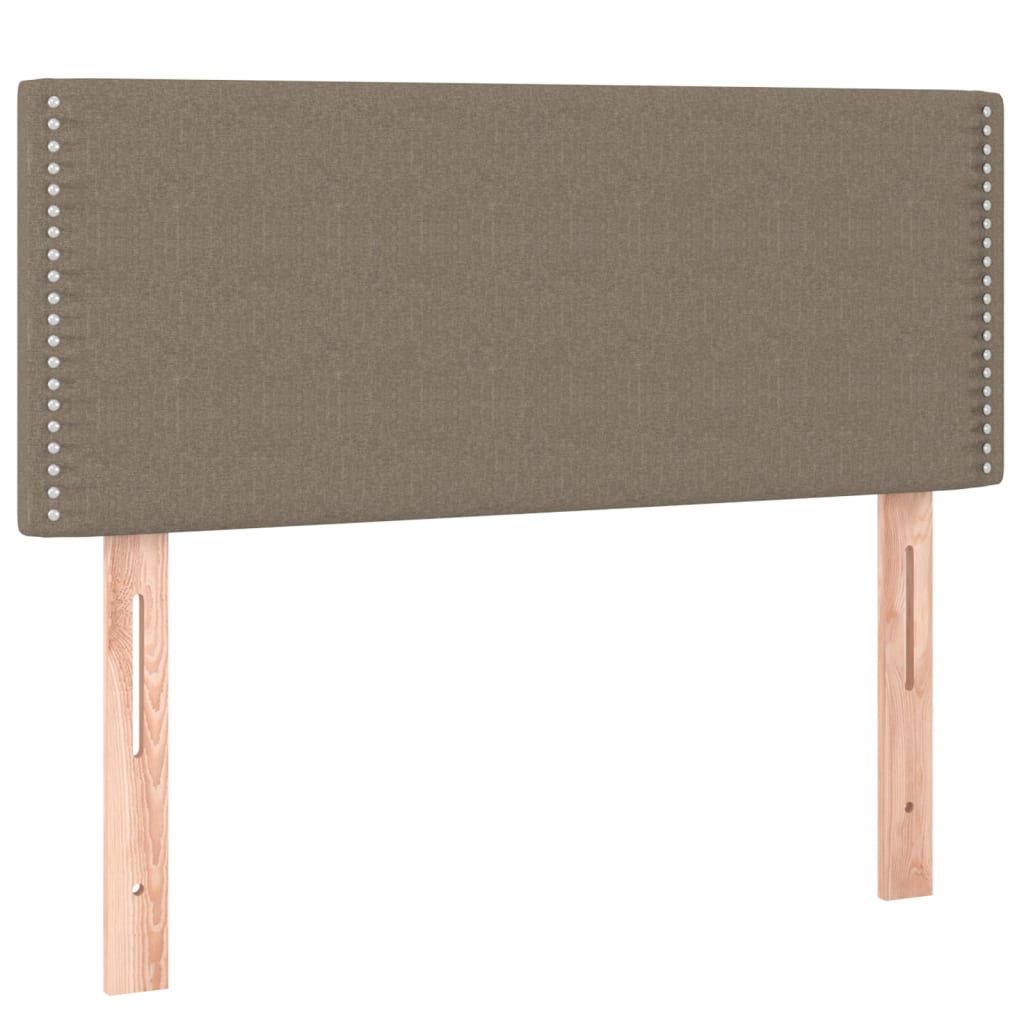 Krevet s oprugama i madracem smeđesivi 90x200 cm od tkanine