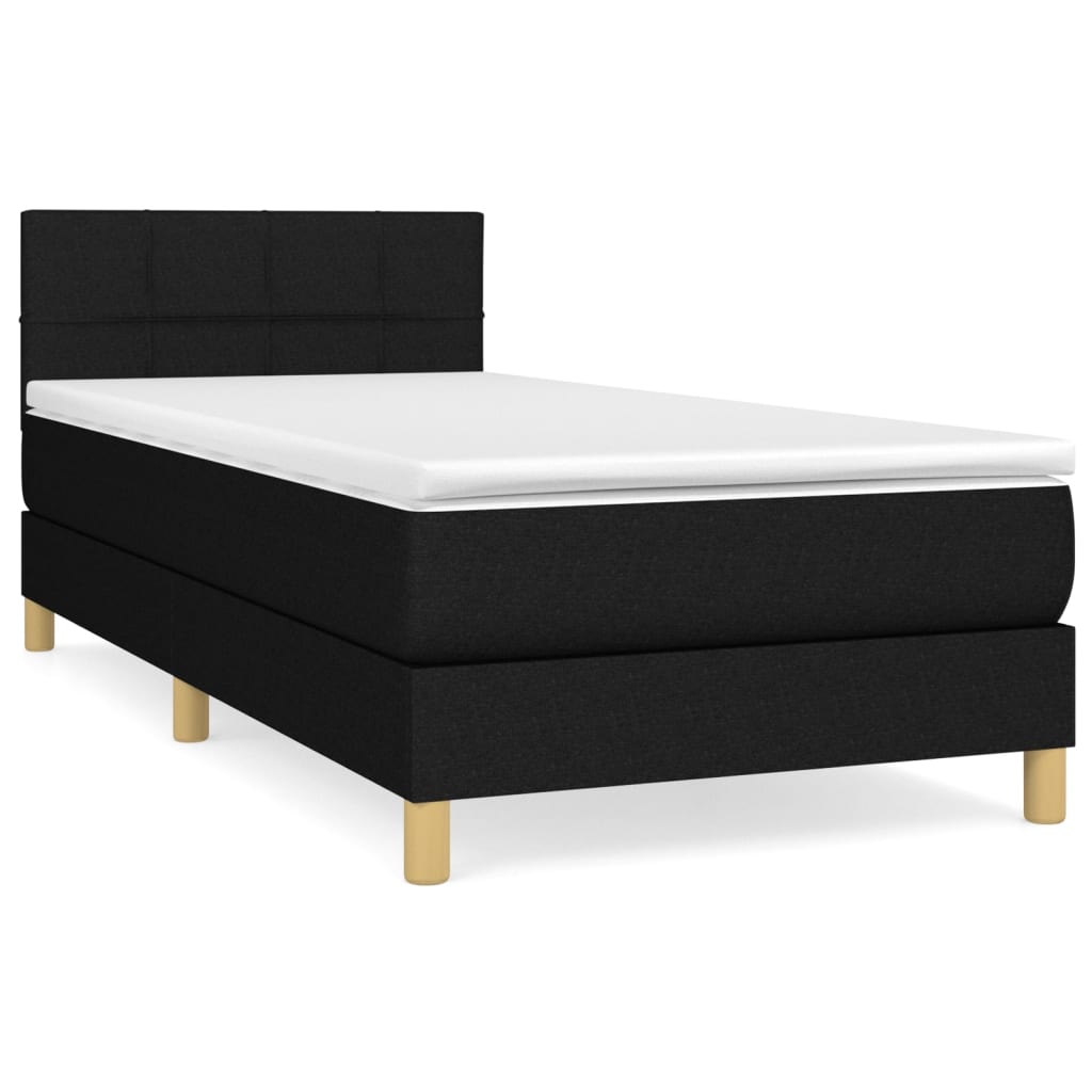 Box spring krevet s madracem crni 80 x 200 cm od tkanine