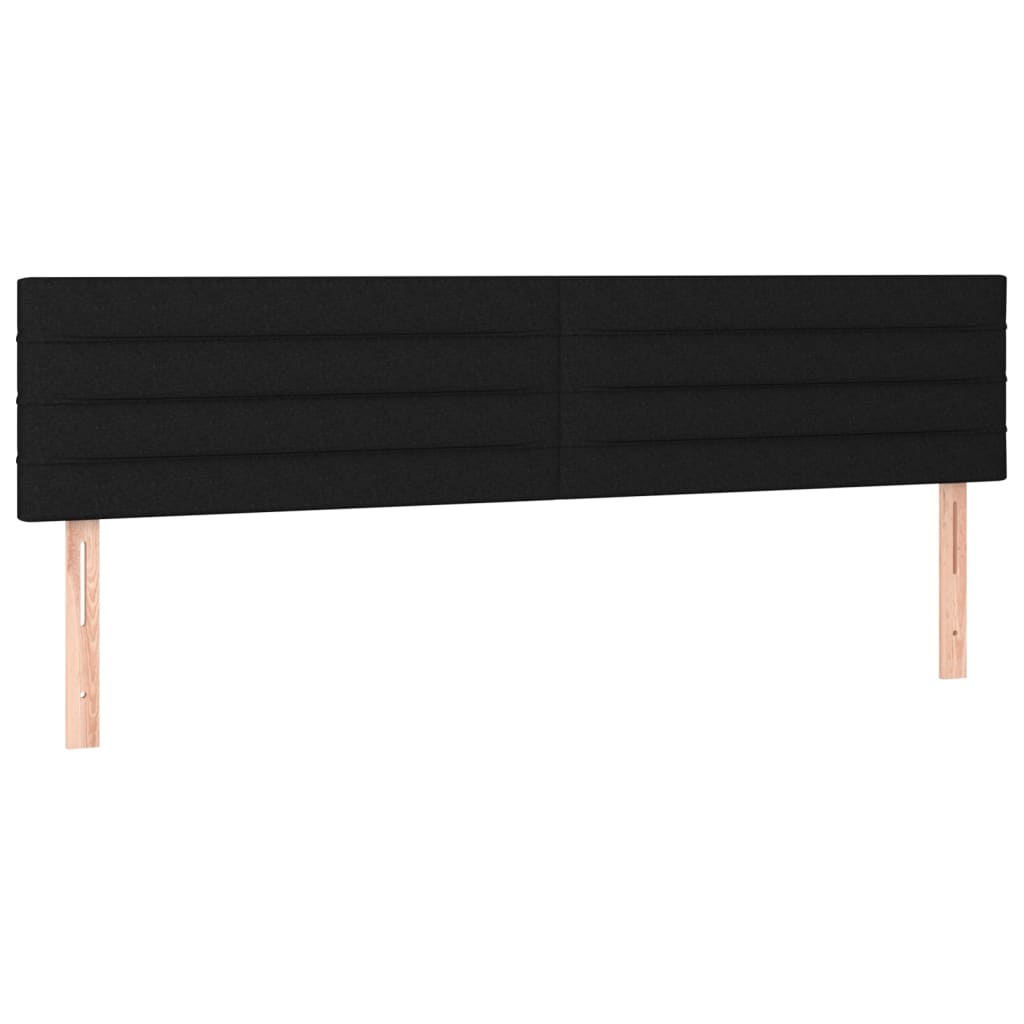 Krevet s oprugama i madracem crni 200x200 cm od tkanine