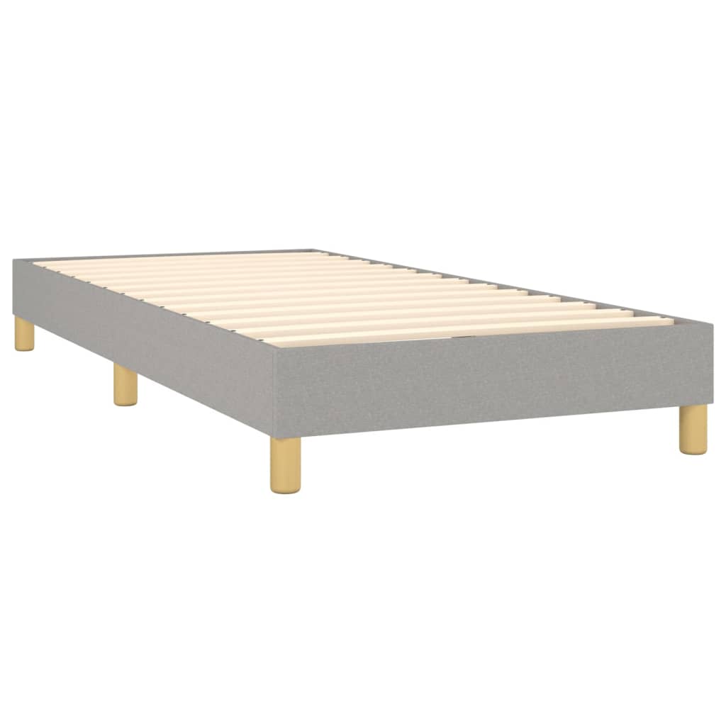 Box spring krevet s madracem svjetlosivi 90x190 cm od tkanine