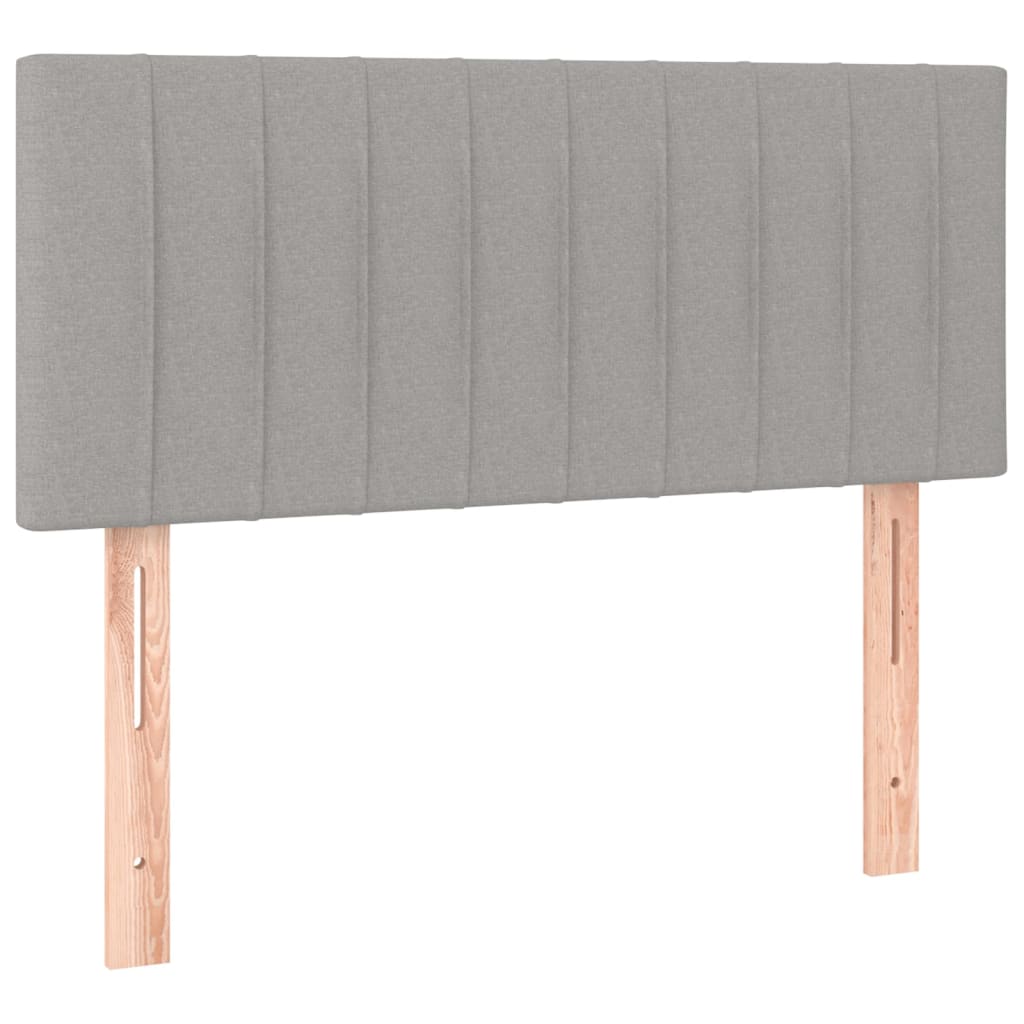 Box spring krevet s madracem svjetlosivi 90x190 cm od tkanine