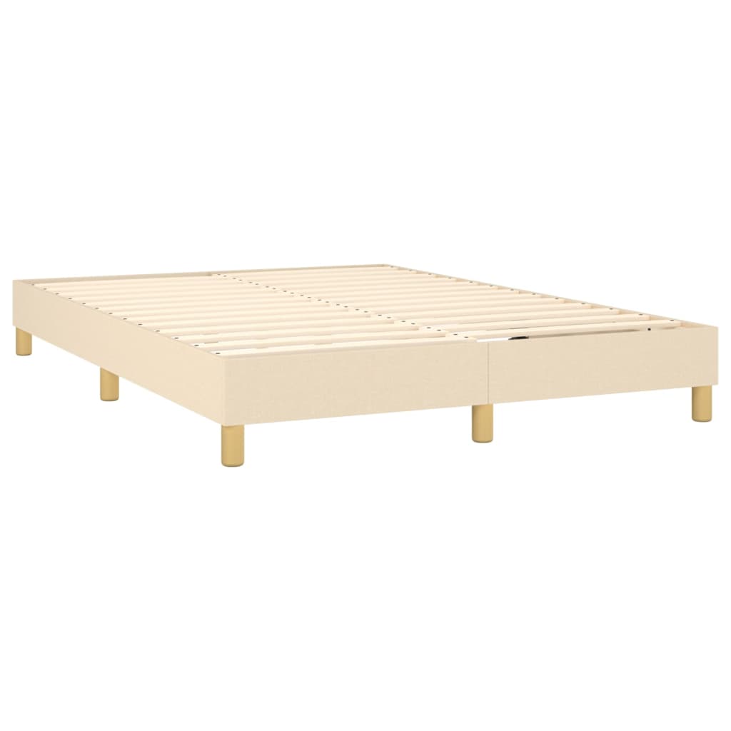 Krevet s oprugama i madracem krem 140 x 190 cm od tkanine