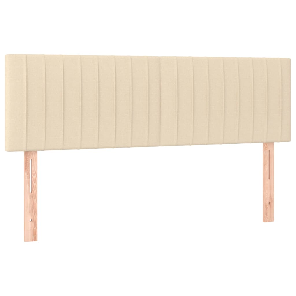 Krevet s oprugama i madracem krem 140 x 190 cm od tkanine