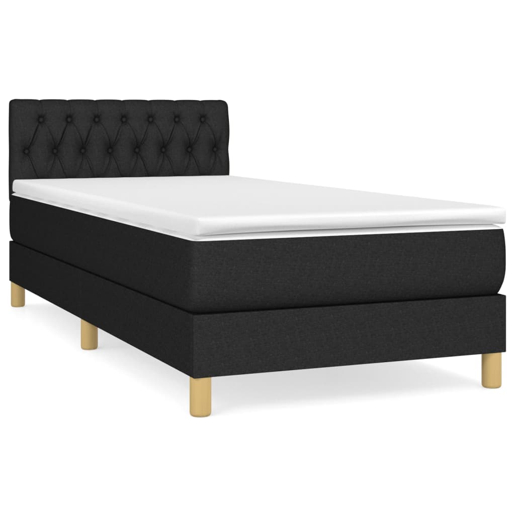 Box spring krevet s madracem crni 80 x 200 cm od tkanine
