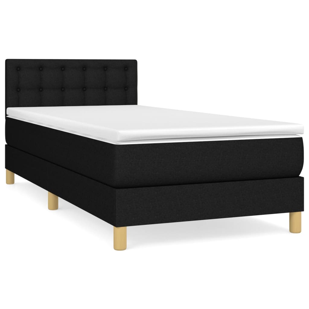 Box spring krevet s madracem crni 80 x 200 cm od tkanine