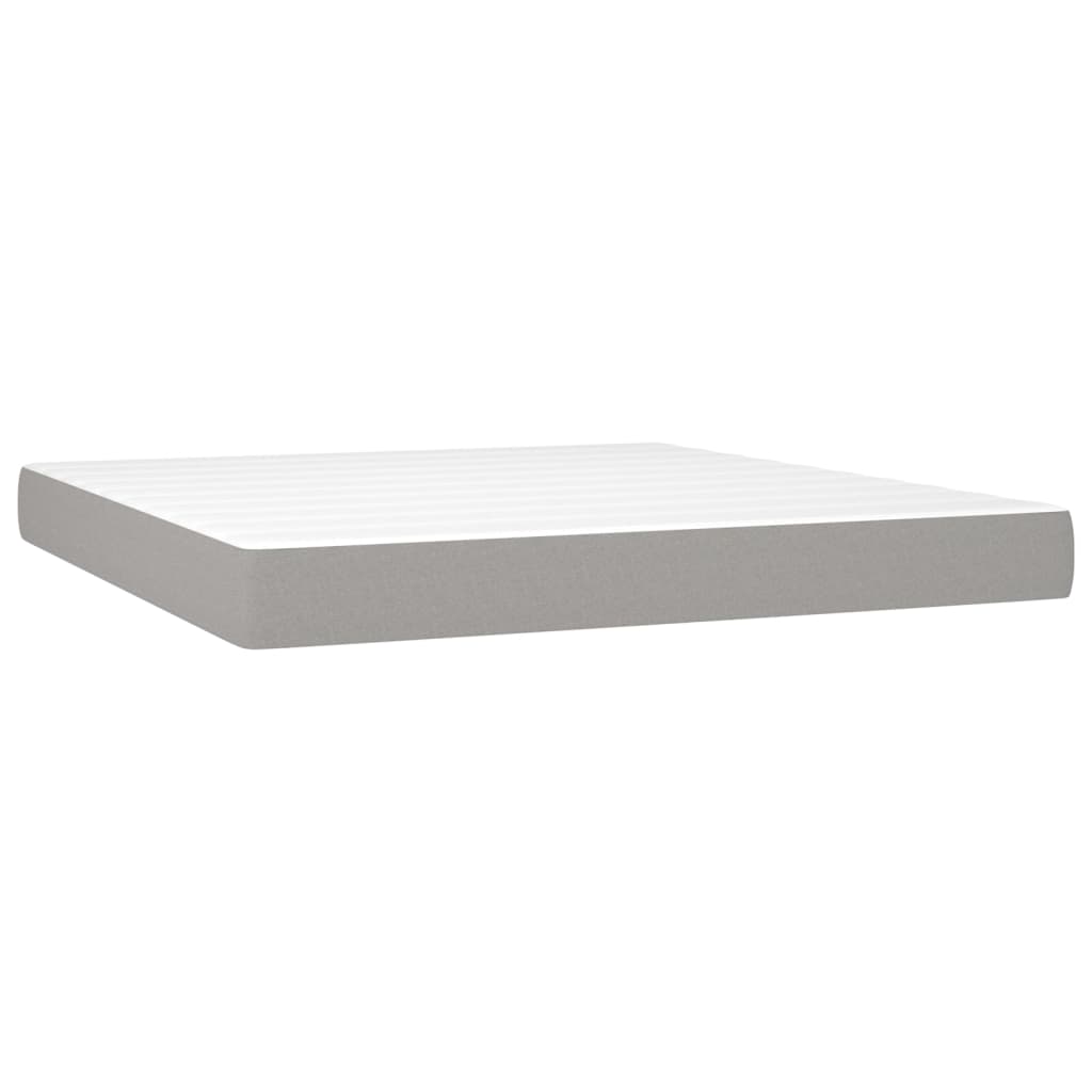 Krevet s oprugama i madracem svjetlosivi 180x200 cm od tkanine