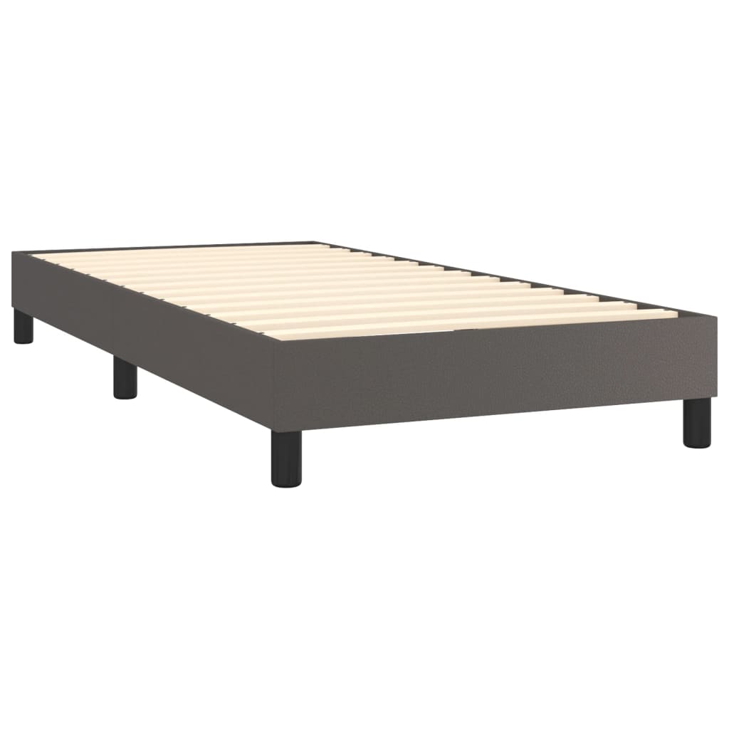 Krevet s oprugama i madracem sivi 90 x 200 cm od umjetne kože