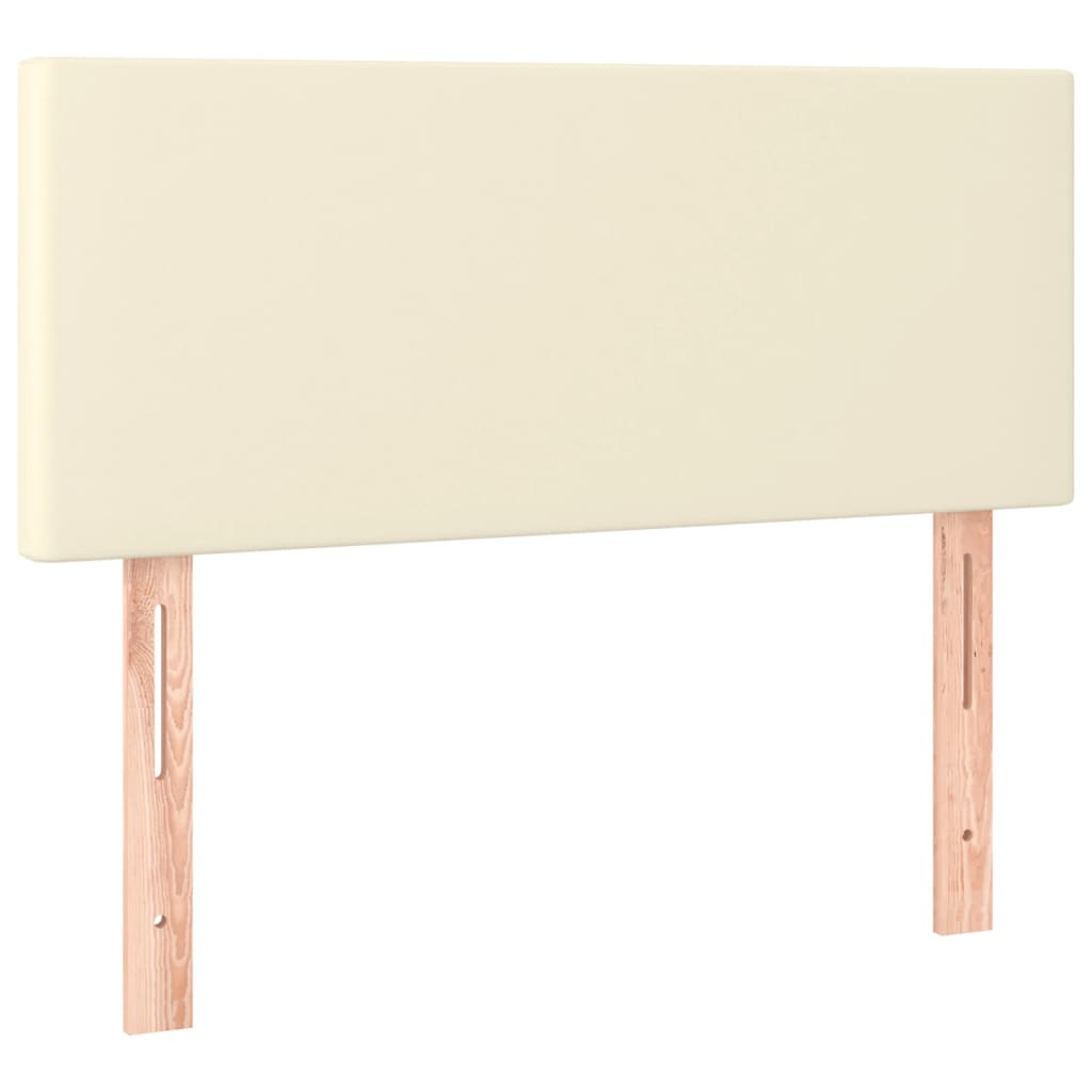 Krevet s oprugama i madracem krem 120x200 cm od umjetne kože