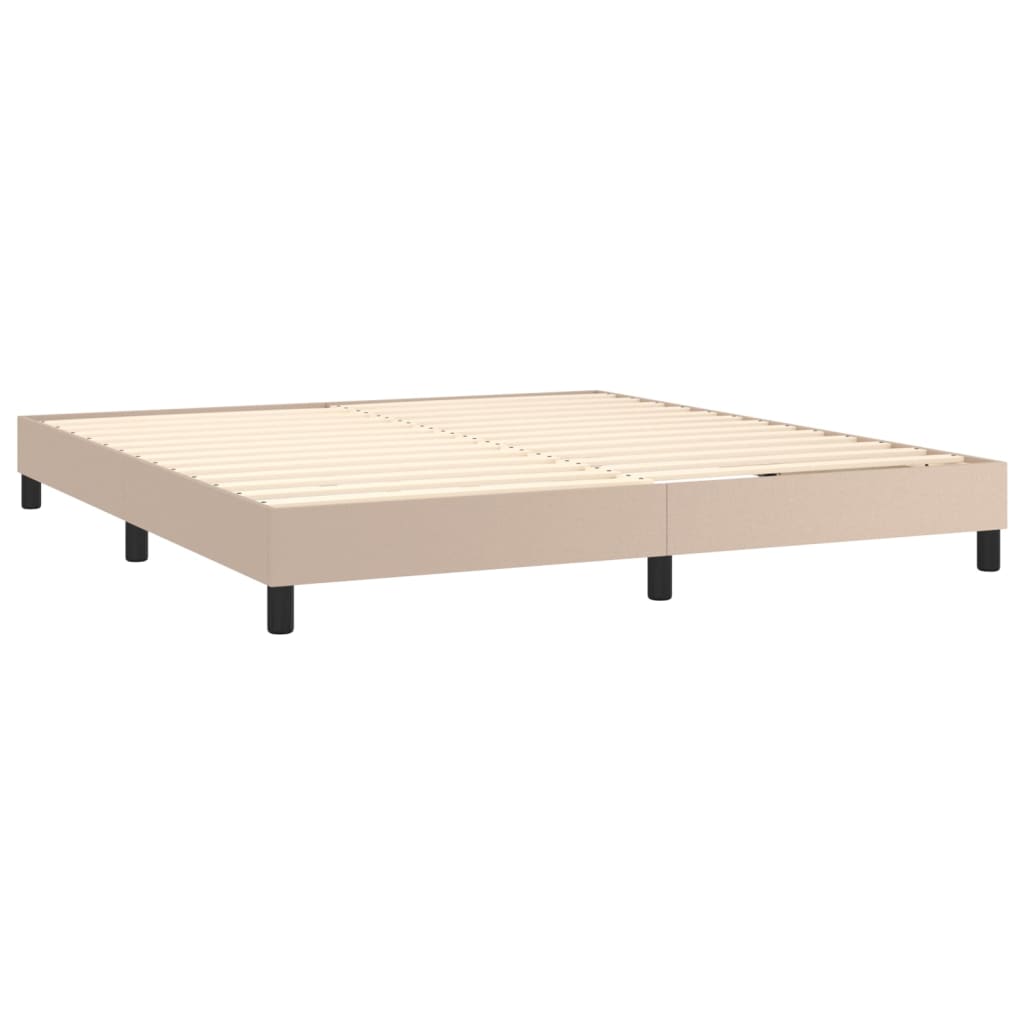 Krevet s oprugama i madrac cappuccino 160x200cm od umjetne kože