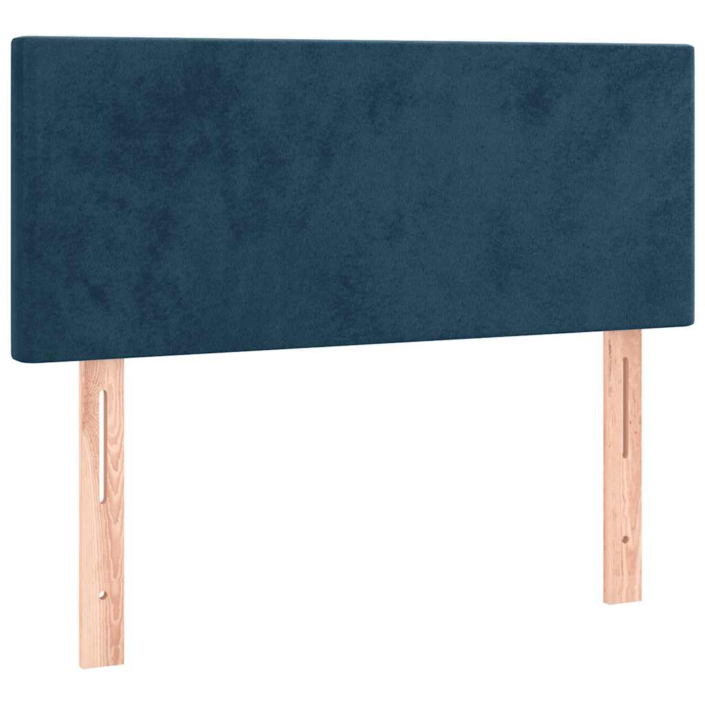 Box spring krevet s madracem tamnoplavi 90x200 cm baršunasti