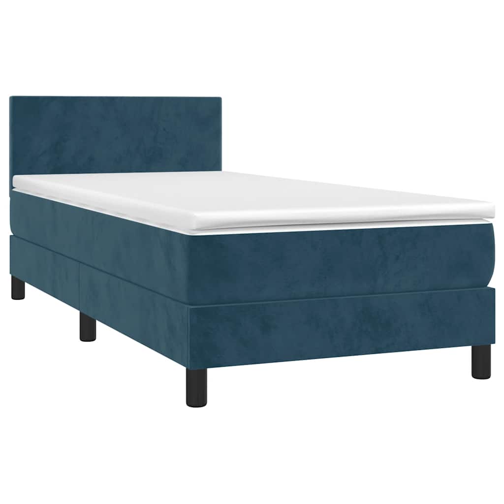 Box spring krevet s madracem tamnoplavi 100x200 cm baršunasti