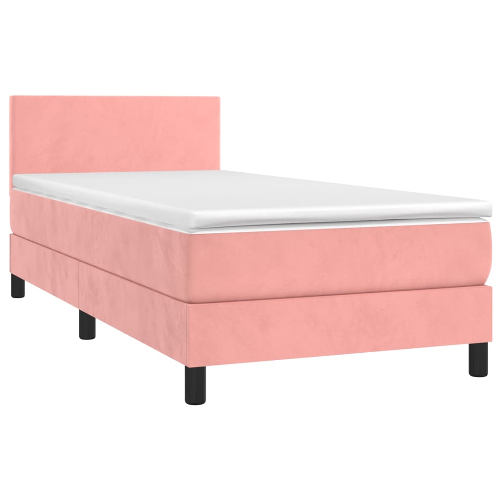 Box spring krevet s madracem ružičasti 100x200 cm baršunasti
