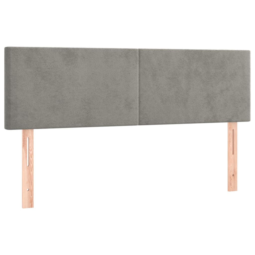 Krevet s oprugama i madracem svjetlosivi 140x190 cm baršunasti