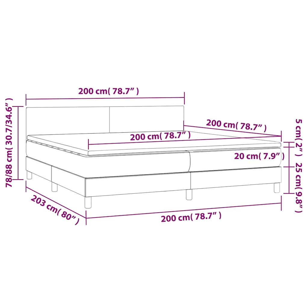 Krevet s oprugama i madracem tamnoplavi 200x200 cm baršunasti