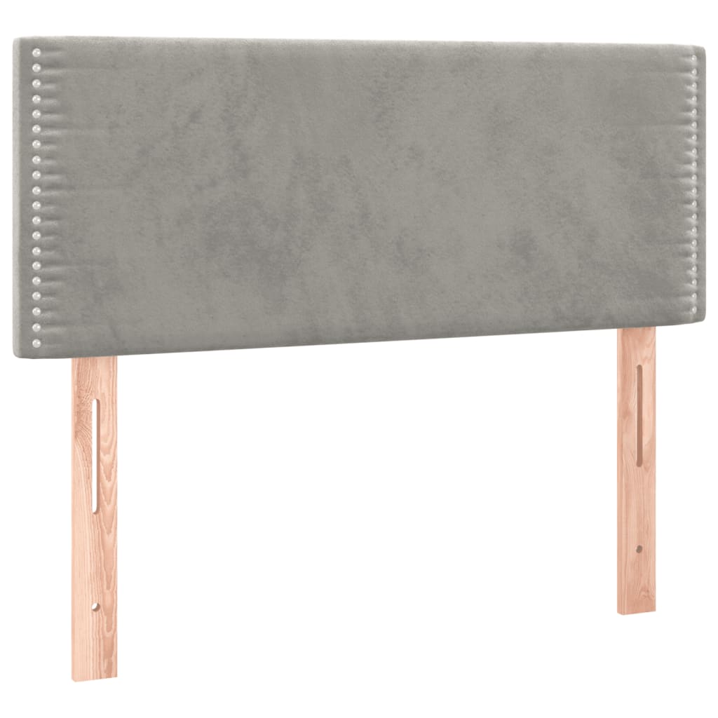 Box spring krevet s madracem svjetlosivi 100x200 cm baršunasti