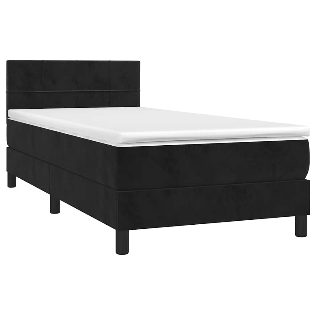 Box spring krevet s madracem crni 90x200 cm baršunasti