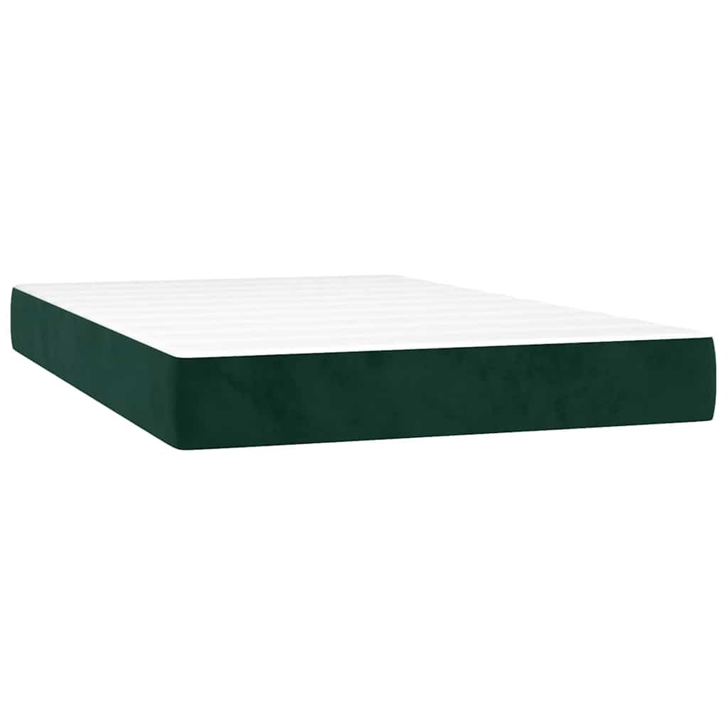 Box spring krevet s madracem tamnozeleni 120x200 cm baršunasti